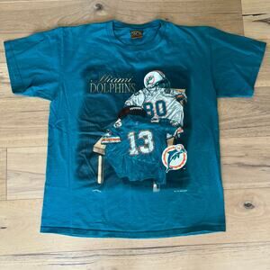 Vintage 1994 Miami Dolphins Nutmeg Mills - Embroidered T-shirt - Size L